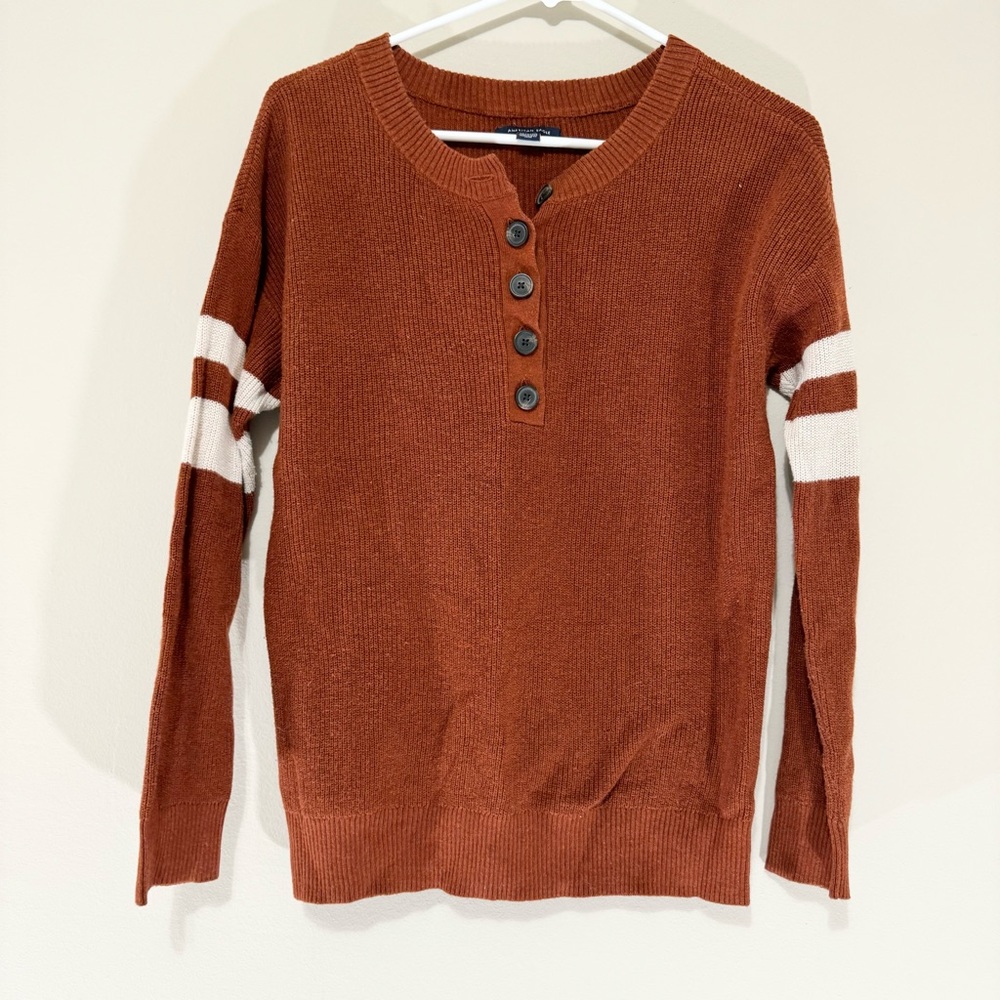 American Eagle Burnt Orange/Copper Cotton Blend Long Sleeve Size XS